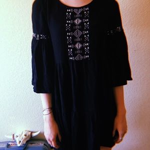 Black boho dress
